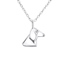 Damen-Halskette Hund filigran mit Kette 45cm Sterling Silber 925