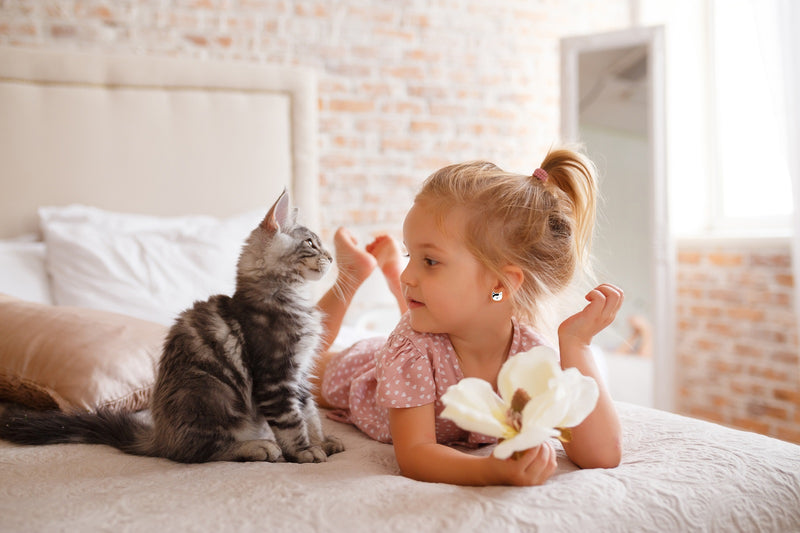 Kinder-Ohrstecker Katze Kätzchen Mieze süß schwarz weiß 8mm aus Sterling Silber 925