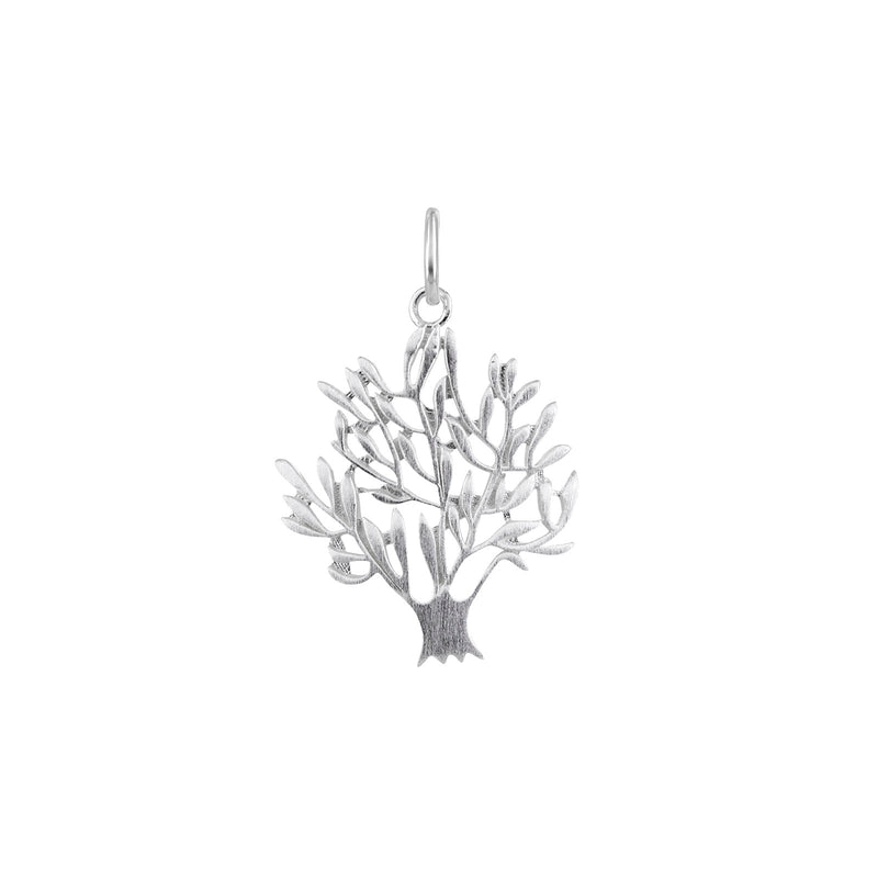 Damen Halskette Anhänger Baum des Lebens matt 18 mm mit Kette 70 cm Sterling Silber 925