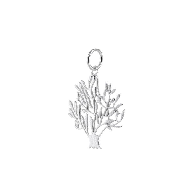 Damen Halskette Anhänger Baum des Lebens matt 18 mm mit Kette 70 cm Sterling Silber 925