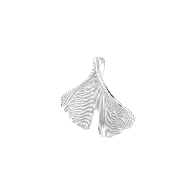 Damen-Anhänger Ginkgoblatt Ginko Blatt glänzend 2,7cm Schmuck Sterling Silber 925