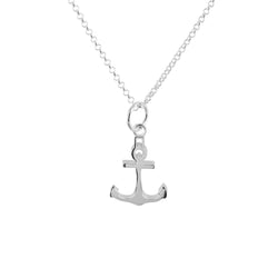 Damen-Halskette Anhänger Anker maritim Glanz 2 X 1,5 cm mit Kette 45cm Sterling Silber 925