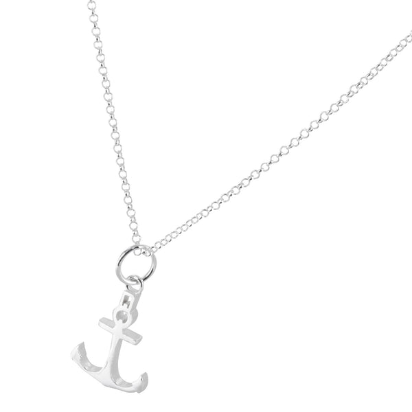 Damen-Halskette Anhänger Anker maritim Glanz 2 X 1,5 cm mit Kette 45cm Sterling Silber 925